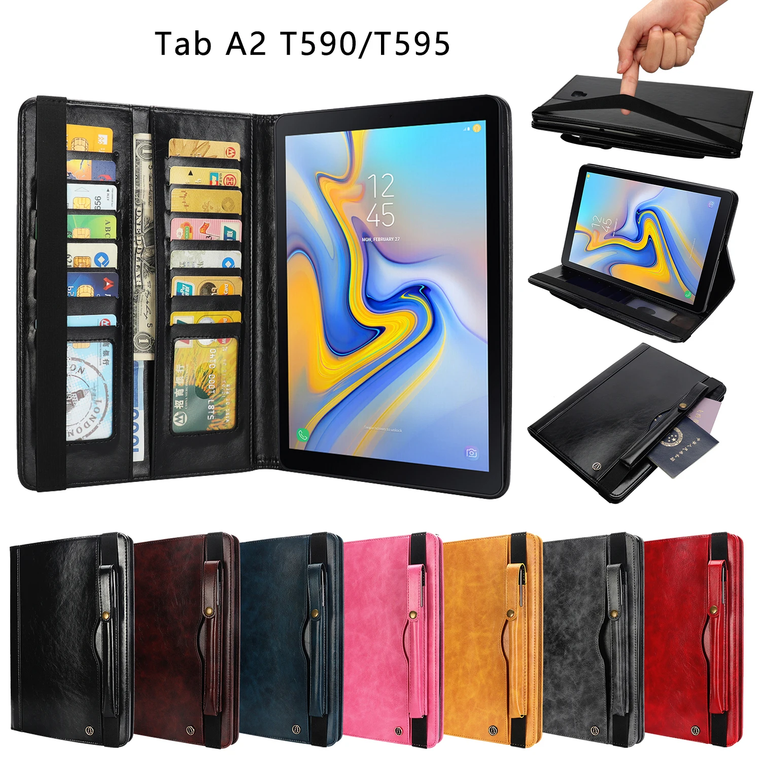 Роскошный чехол кошелек из искусственной кожи с отделением для карт Samsung Galaxy Tab A 10