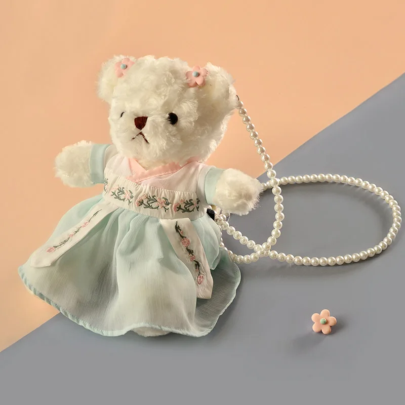 Китайская Ретро плюшевая сумка с медведем рюкзаки ручной работы мультяшными