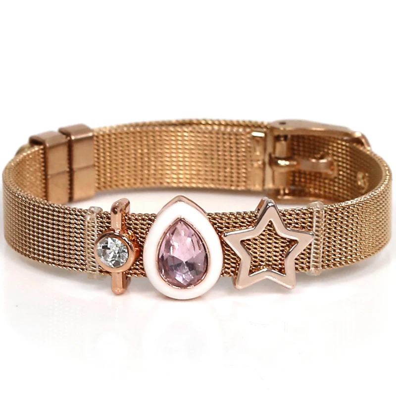 Модный сетчатый Браслет из нержавеющей стали для часов браслеты женщин