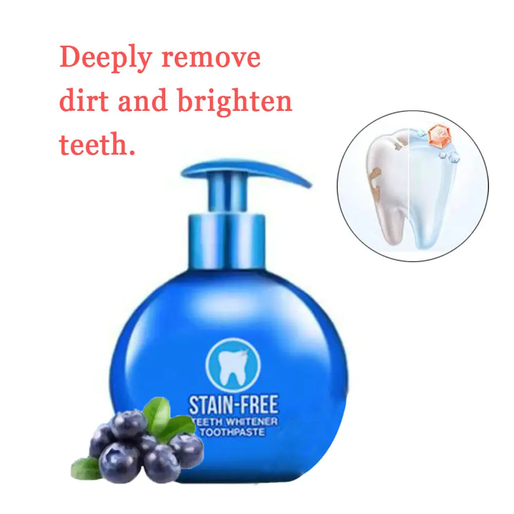

Baking Soda Toothpaste Whitening Stain Remover 220g Press Intensive Toothpaste for Brushing Teeth J9