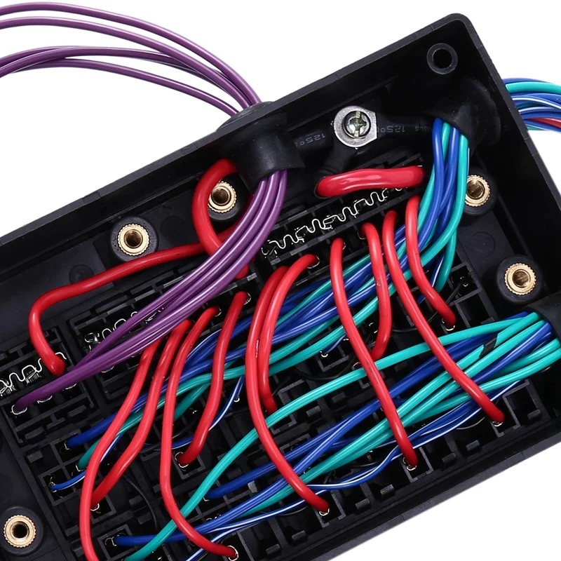 

2021 New with Wiring Harness 8-Way Blade Holder + 10-Way Relay Socket Box Dust-Proof for Car RV Marine