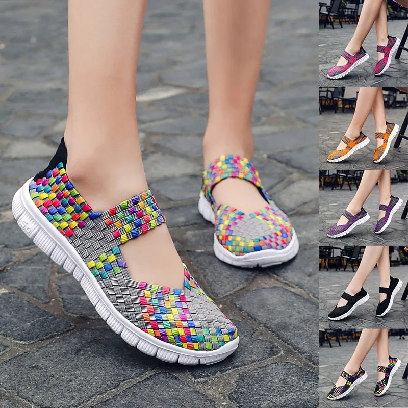 Туфли женские на плоской подошве дышащие легкие спортивные туфли Нескользящие