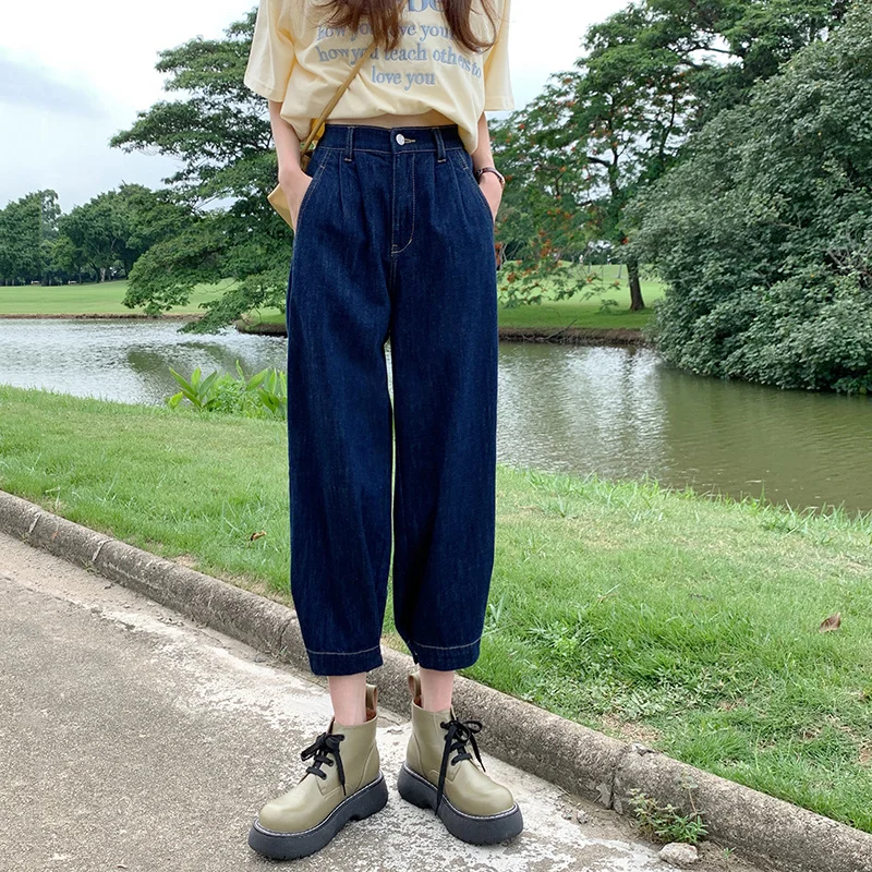 Джинсы женские летние тонкие 2021 новые шаровары с высокой талией Свободные