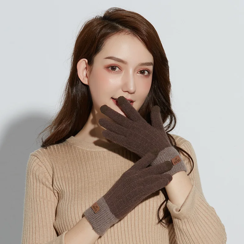 Новые Вязаные перчатки для сенсорного экрана осени и зимы Повседневная дорожная