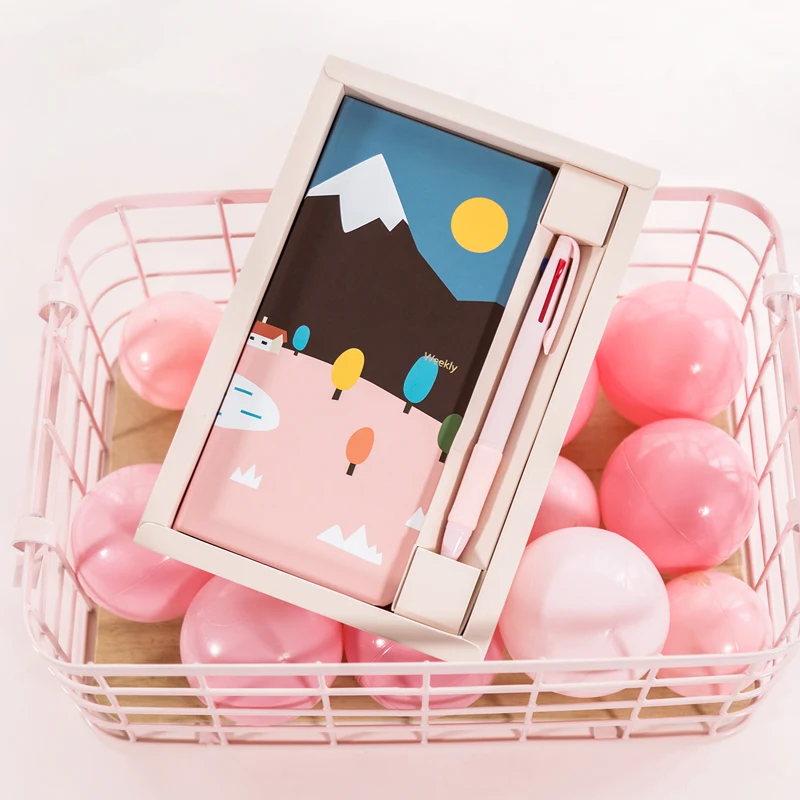 Kinbor Week Notebook Set Har Skin Planner портативный ноутбук ручной для путешествий ручная