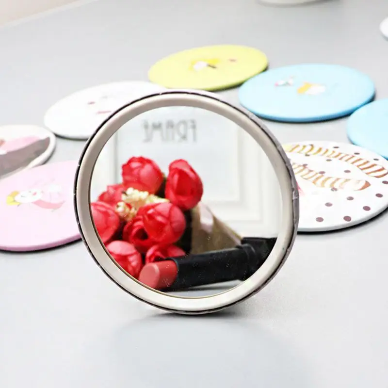 1 шт. милый мультяшный мини портативный круговой ручной зеркальный карманный