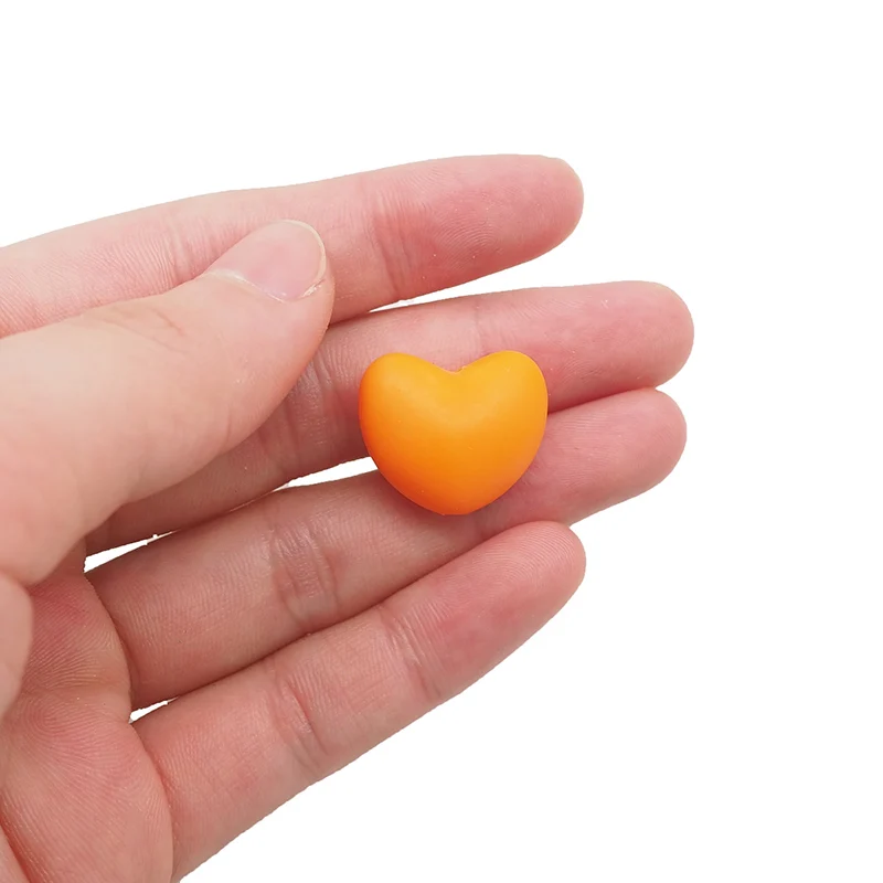 Chenkai-Cuentas de dentici&oacute;n en forma de coraz&oacute;n para beb&eacute;, 50 Uds., abalorios masticables en forma de coraz&oacute;n para manualidades, collar, pulsera, colgante de joyer&iacute;a-2