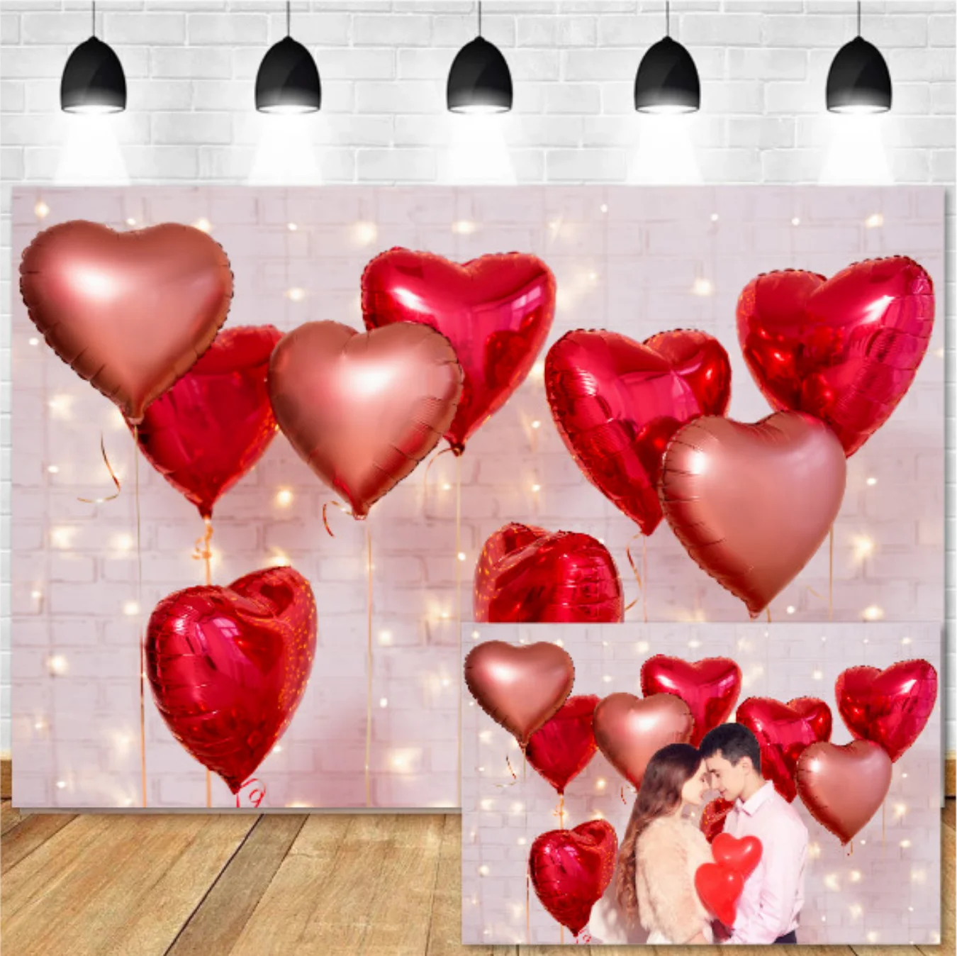 

Valentine Photography Backdrop Love Balloons Glitter Newborns Baby Children Customized Photo Background for Studio Photocall4862