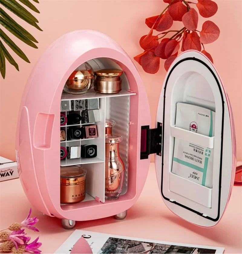 

10L Refrigerator for Travel Dual Use Intelligent Preservation Box Egg Shape Beauty Fridge for Makeup Skin Care Freezer BX26
