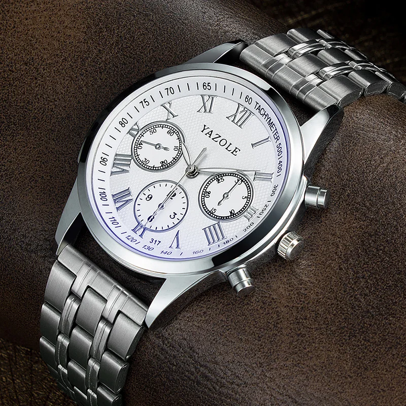 Классический дизайн Для мужчин s часы YAZOLE стандарт Blu Ray кварцевые