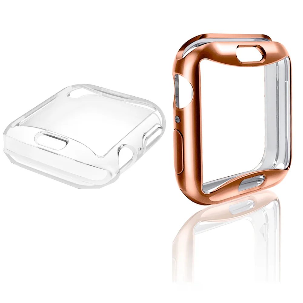 ClRG Ультра-мягкий тонкий чехол для Apple Watch TPU 40 мм 44 мм чехол Защитное покрытие часов полосы аксессуары для серии 4 - Цвет: ClRG