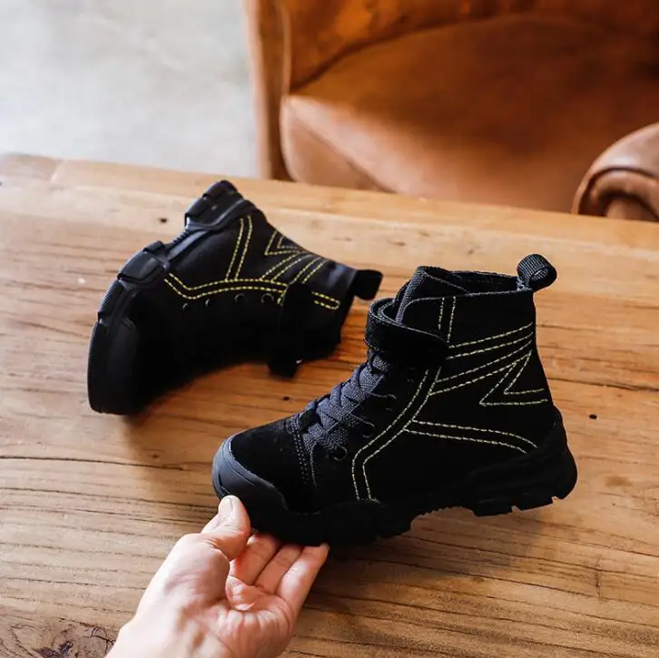 Kids Martin Boots Boys Snow Shoes Waterproof Warm Fur Children Ankle Boots Toddler Boys Winter Sneakers Child Canvas Shoes