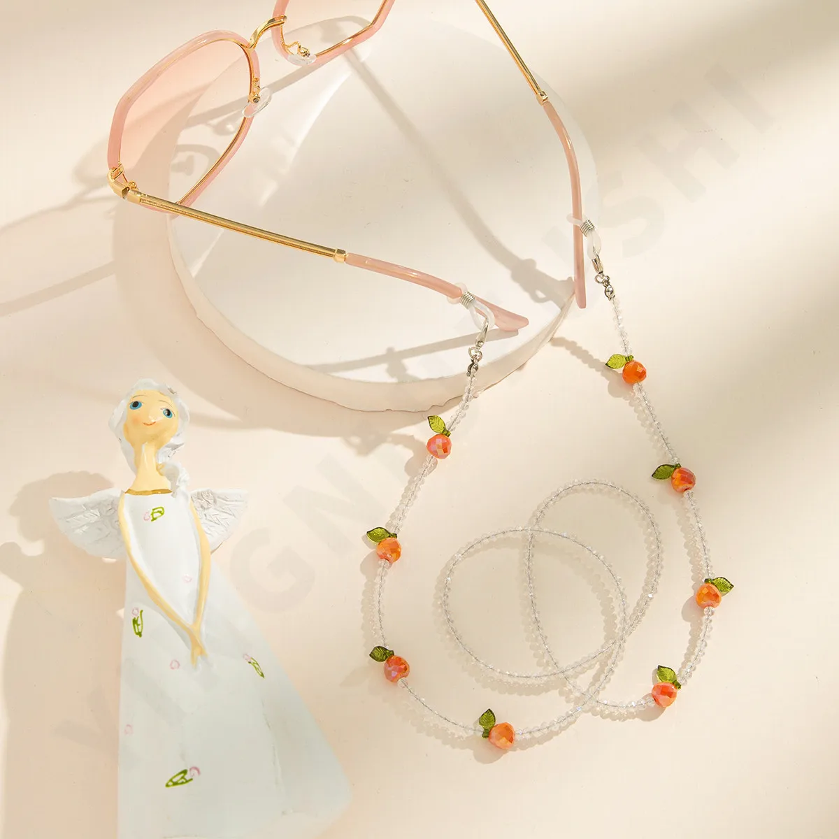 

Trendy Acrylic Crystal Glasses Chain Creative Fruit Pattern Sunglasses Chain Mask Lanyard Beaded Neckband Mask Chain Anti-drop