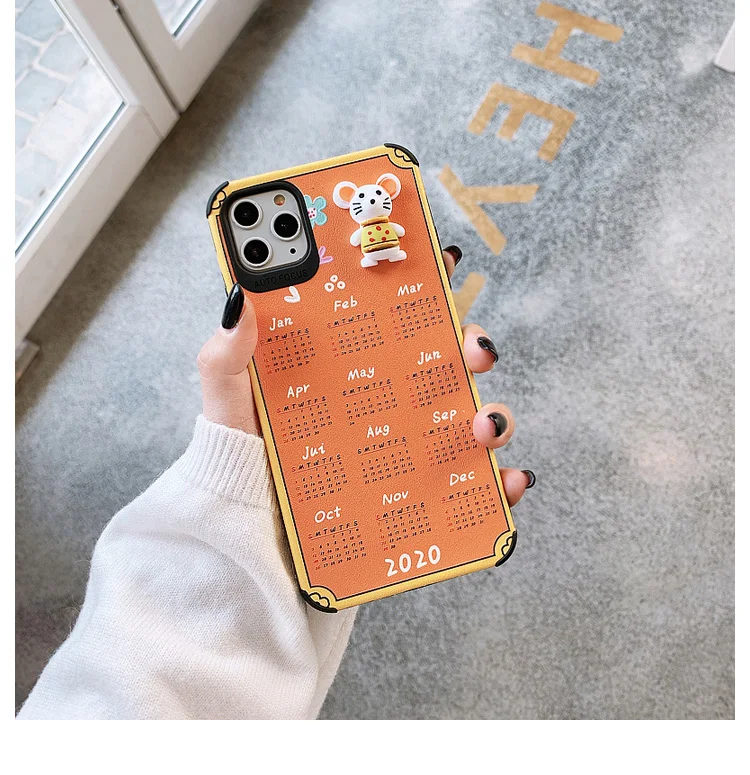 GlamPhone чехол год крысы календарь чехол для телефона для iPhone11Pro/Max X XS Max XR мягкий чехол для iPhone11 7 8 6 6s Plus чехол
