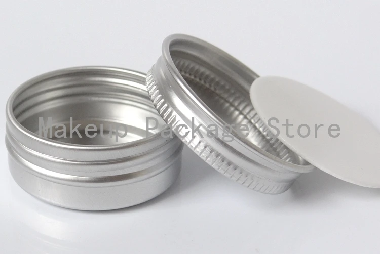 

10g 100pcs/lot refillable empty round aluminum metal tin cans bottle with lids , cosmetic cream container box aluminum jar