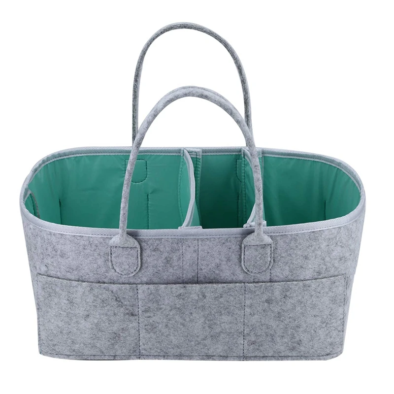 

Baby Diaper Caddy Organizer - Portable Storage Basket - Essential Bag for Nursery, Changing Table and Car - Waterproof Liner Is