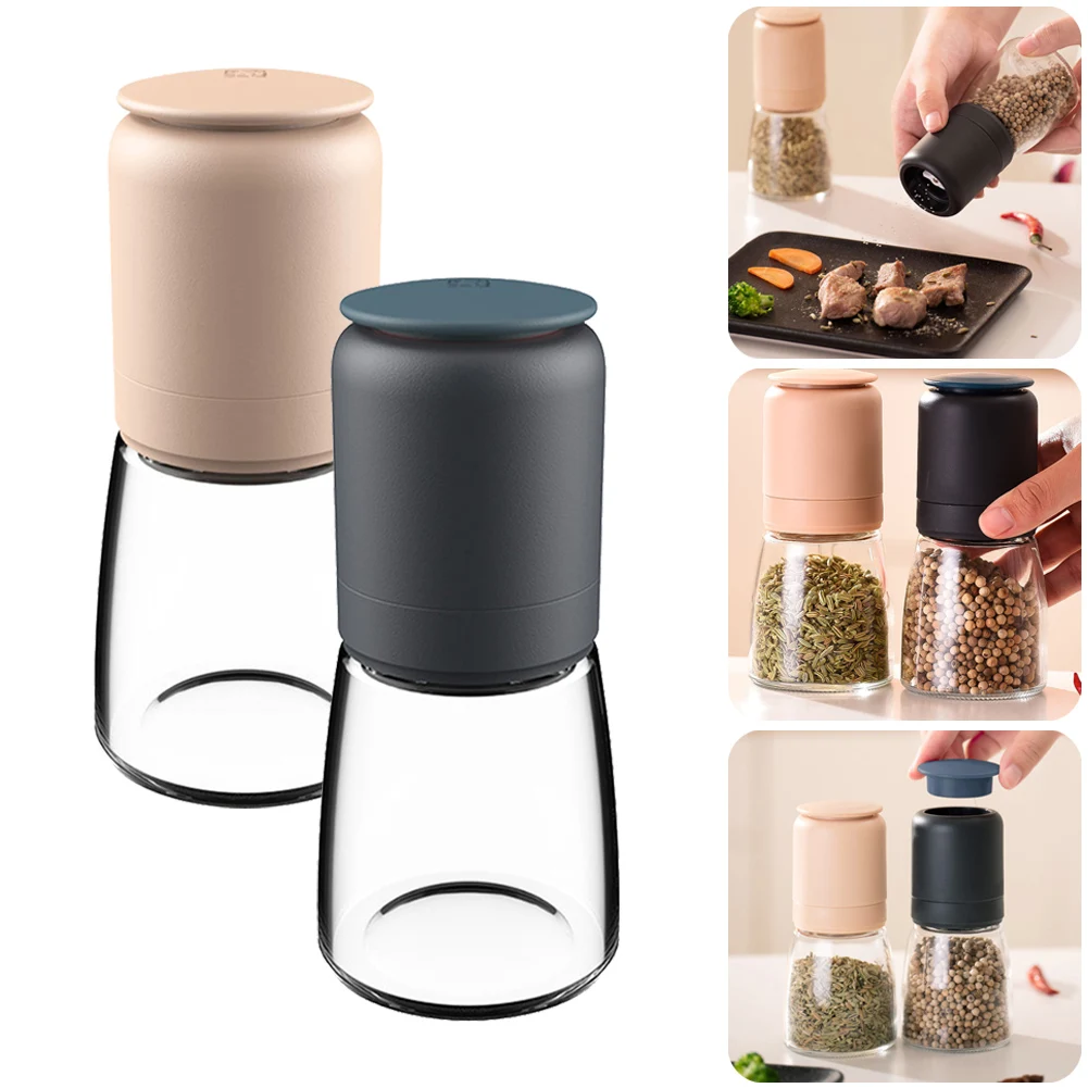 

Adjustable Coarseness Grinder for Sea Salt Black Pepper Manual Salt and Pepper Grinder with Dust Lid Refillable Glass Shaker