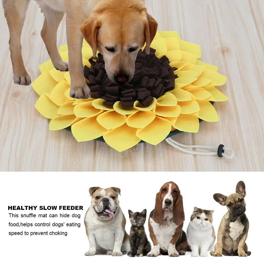 

Puppy Sunflower Mat OutdoorPolyester Indoor Dog Slow Feeding Bowl Food Dispenser Relieve Stress Pet Pad Puppy Supply