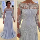 2021 платье для матери невесты с открытыми плечами, с длинными рукавами, официальное женское платье для свадебной вечеринки, платье для гостей