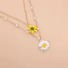 Милая модная Маргаритка цветок кулон имитация жемчуга ожерелье из бисера для женщин ключица цепочка, ювелирное изделие, подарок