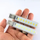 Портативный мини-светильник для чтения, USB, 5 в пост. Тока, 8 светодиодов