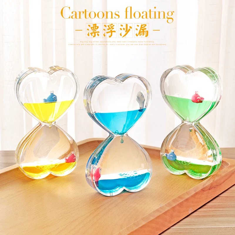 Креативные плавающие Мультяшные маленькие животные песочные часы с каплей воды