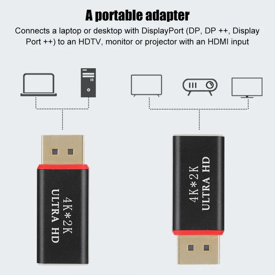 Портативный 4K X 2K Ultra HD DP Мужской HDMI Женский адаптер конвертер для настольного