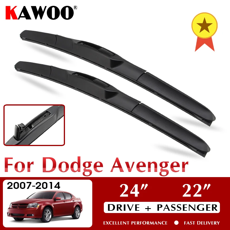 

KAWOO Wiper Front Car Wiper Blades For Dodge Avenger 2007-2014 Windshield Windscreen Front Window Accessories 24"+22" LHD RHD