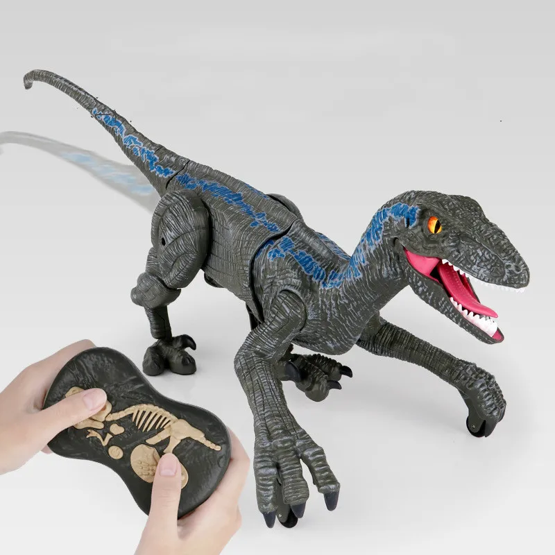 2021 RC Dinosaur 2.4G Raptor Velociraptor Simulation rc Animal Remote Control  Dinobot Walking Animals Toys For Children Kids enlarge