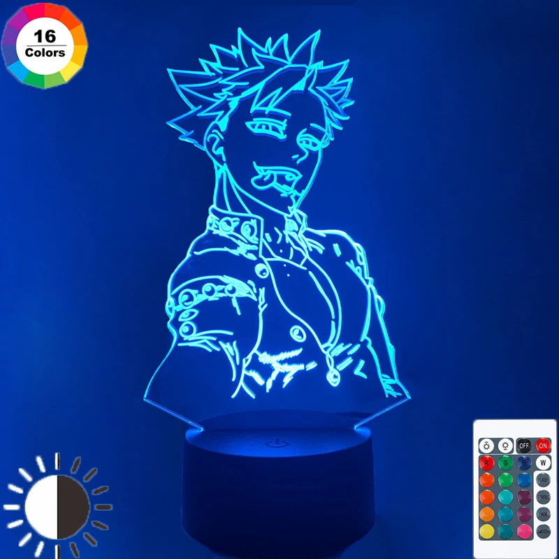 Акриловый ночник светильник аниме семь смертных грехов Escanor для спальни Декор