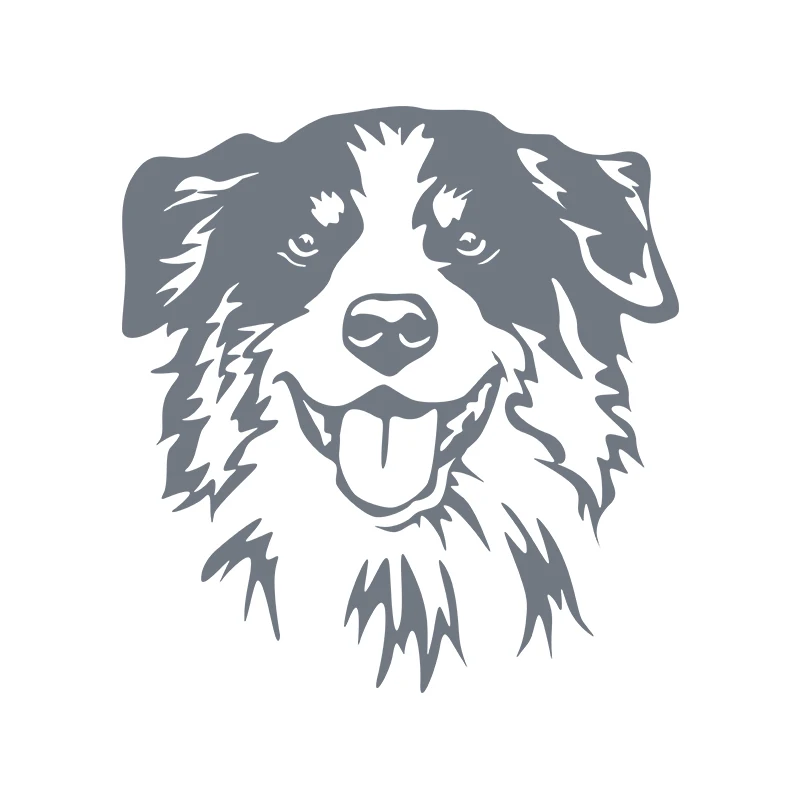 Виниловая наклейка на окно и дверь автомобиля, с изображением австралийской овчарки, с изображением головы собаки, для украшения Apple MacBook Pro/Air