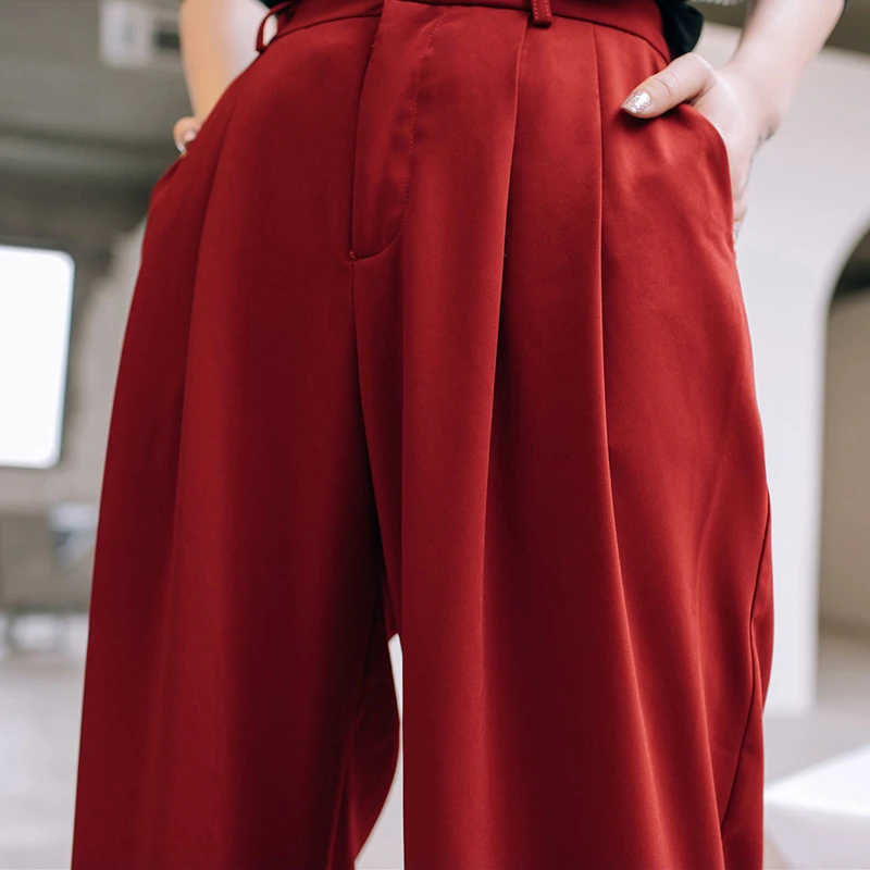 Женские свободные брюки TWOTWINSTYLE Весенние длинные с высокой талией широкими