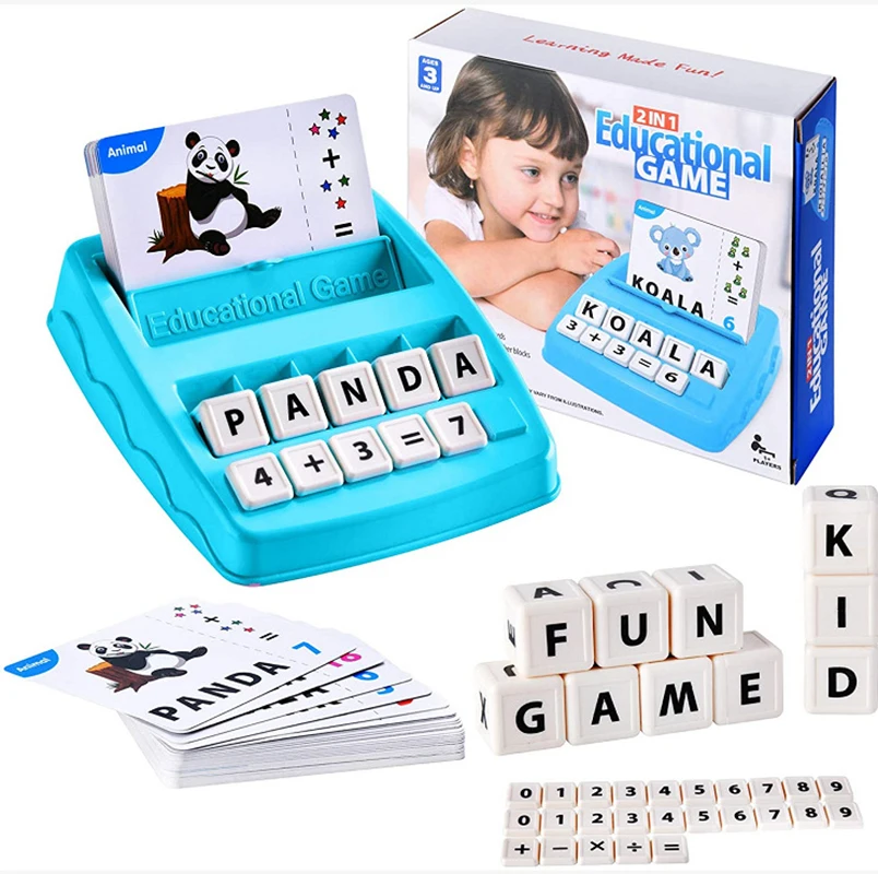 Детские обучающие игрушки игра для букв с карточками детей обучение