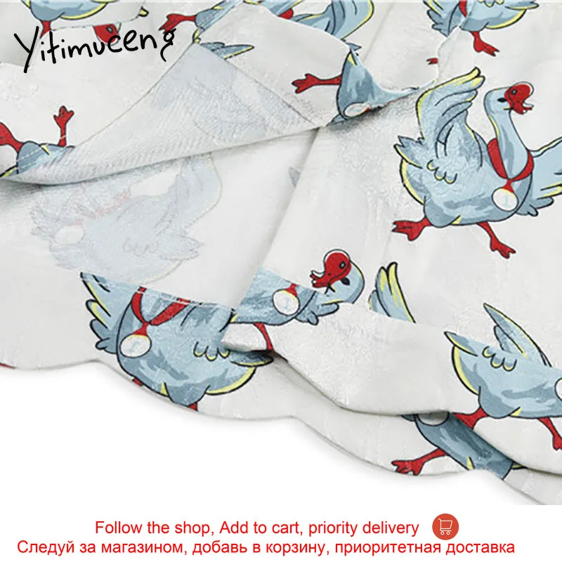 

Yitimuceng Printing Blouse Women Solid Shirts Loose Animal Spring 2021 Long Sleeve O-Neck Fashion Clothes New Tops Office Lady