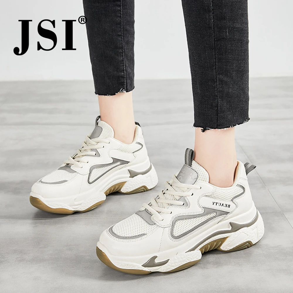 Женские кроссовки на шнуровке JSI повседневные сетчатые сникерсы массивной