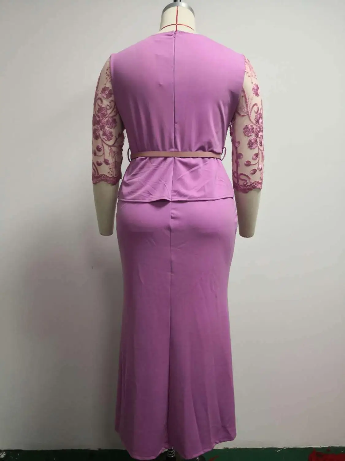 

elegant dress long dress African clothing women's spring and autumn plus size slim patchwork lace dress