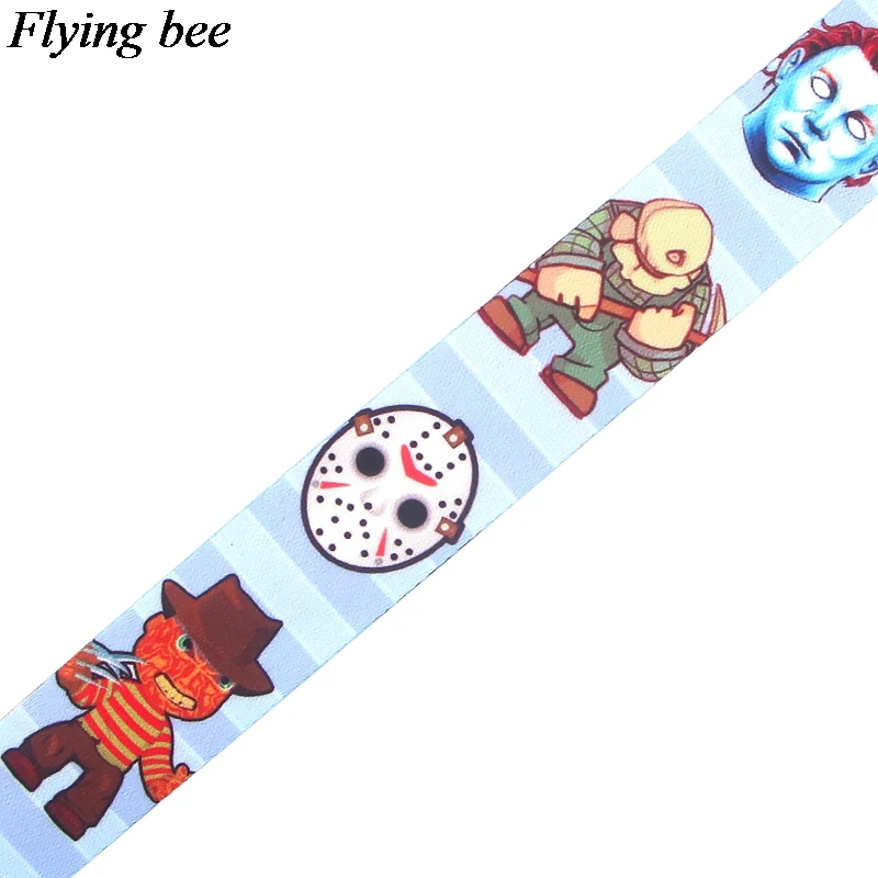 Flyingbee ужас убийца брелок Хэллоуин телефон ремешок модные шнурки для ключей ID