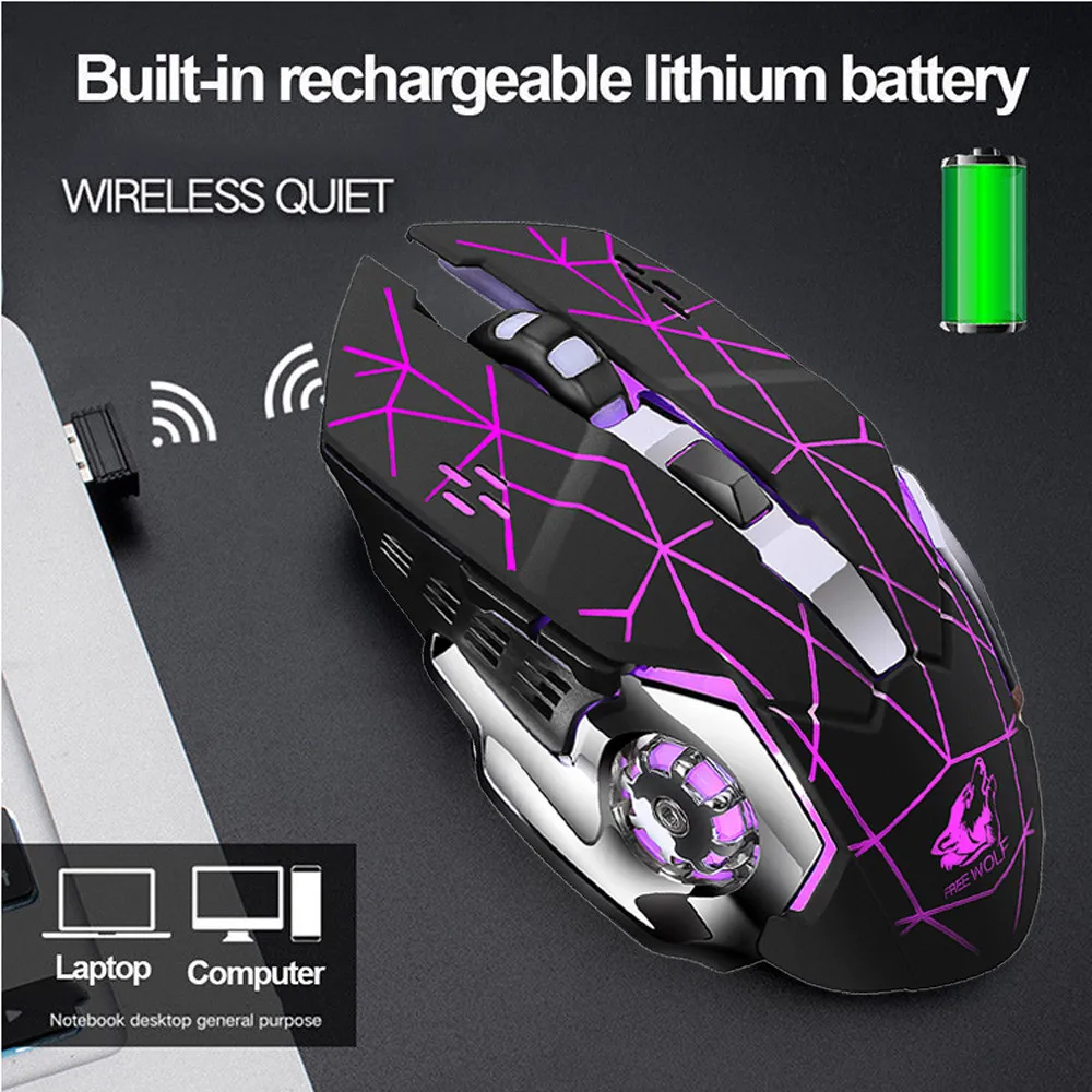 

Wireless Mouse Computer Mouse Gamer Silent PC Mause Rechargeable Ergonomic Mice 2.4Ghz USB Optical Gaming Mouse For Laptop PC
