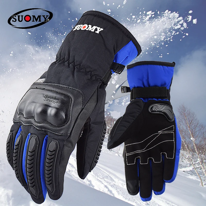Suomy 100% водонепроницаемые лыжные перчатки зимние теплые мотоциклетные черные для