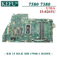 kefu kr 15 mlk mb 17948 1 8g09x original mainboard for dell inspiron 15 7580 13 7380 uma with i5 8265u laptop motherboard