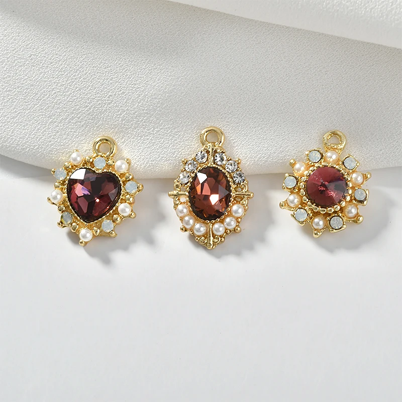 Сплав Алмаз жемчуг сердце любовь Овальный Кулон DIY ожерелья серьги браслет