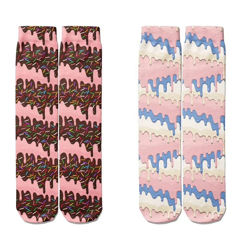 New Fashion Harajuku Funny Socks Ladies Cake Chocolate Patte