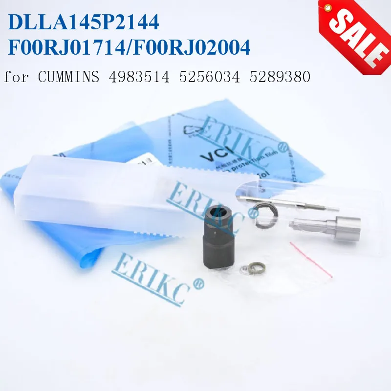 

ERIKC Fuel Injector Nozzle DLLA145P2144 Sprayer Valve F00RJ01714 Repair Kit CR for 0445120187 Inyector CUMMINS 4983514 5256034