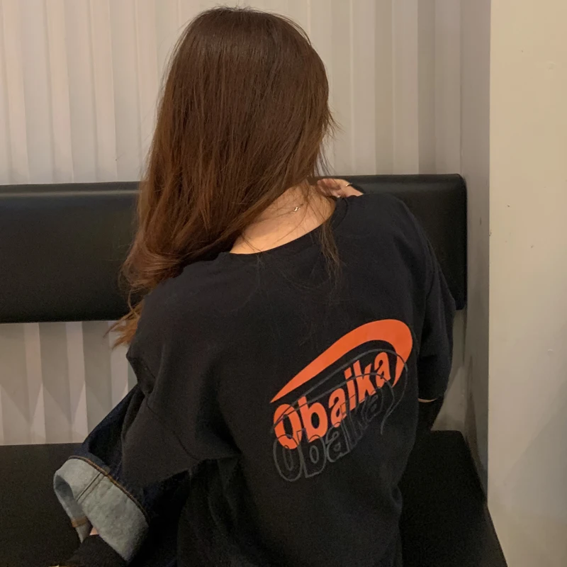 Футболка женская с коротким рукавом свободная модная в гонконгском стиле