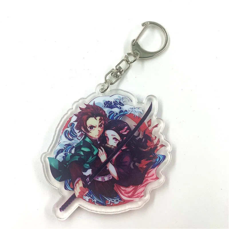 H10 Demon Slayer: Kimetsu No Yaiba двухсторонний акриловый брелок с мультяшной фигурой Косплей Аниме кулон брелок - Цвет: H10