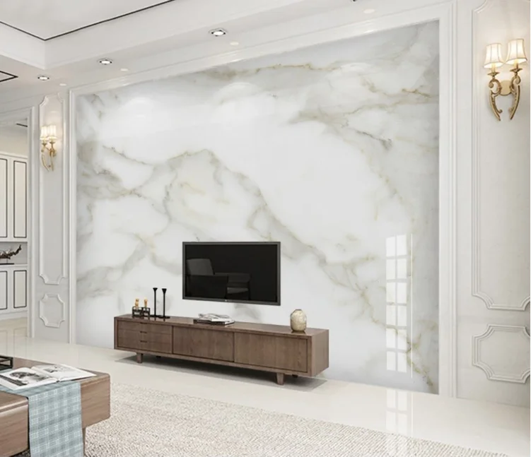 Абстрактная Белая Мраморная настенная бумага тканевая Большая фотография