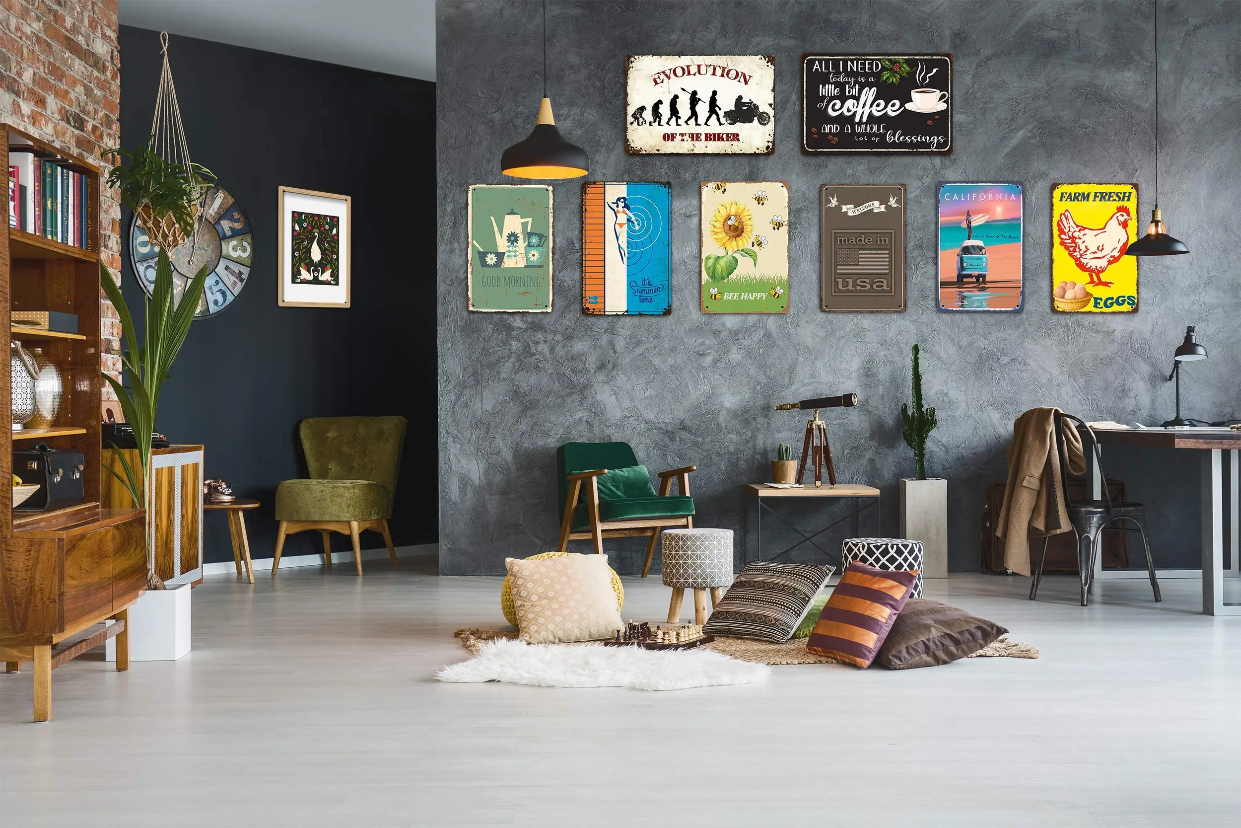 Осторожность риск поражения электрическим током настенный плакат с несколькими