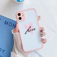 lovely heart i love you phone cases for iphone 13 12 mini 11 pro max x xr xs max 6s 7 8 plus se 2020 pink hard shockproof covers