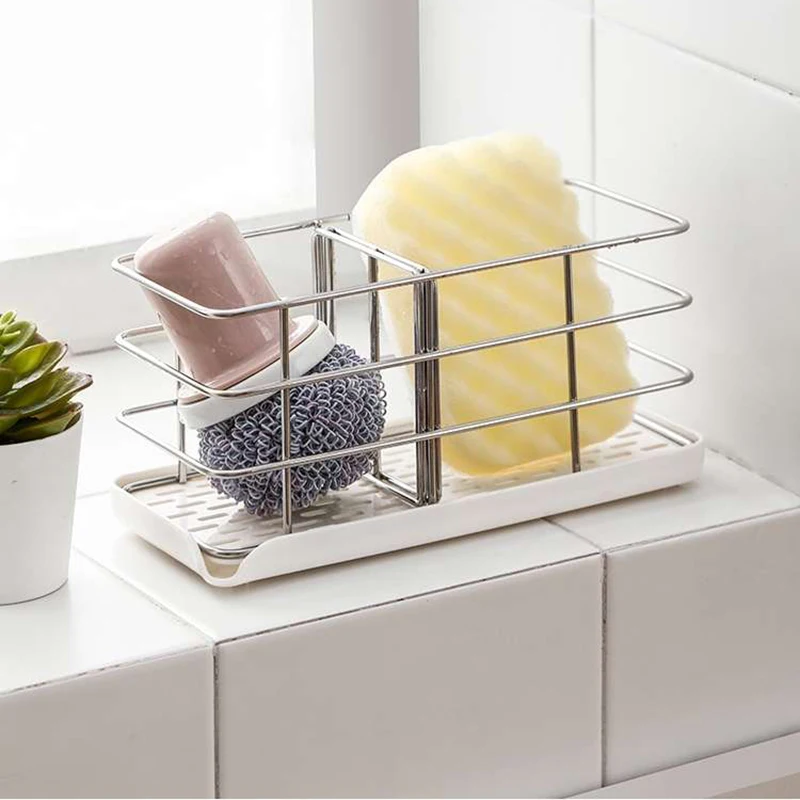

Stainless Steel Faucet Rack Kitchen Storage Shelf Sponge Dish Cloth Finishing Rack Drain Rack Pool Rag Storage Drain Dry Rack