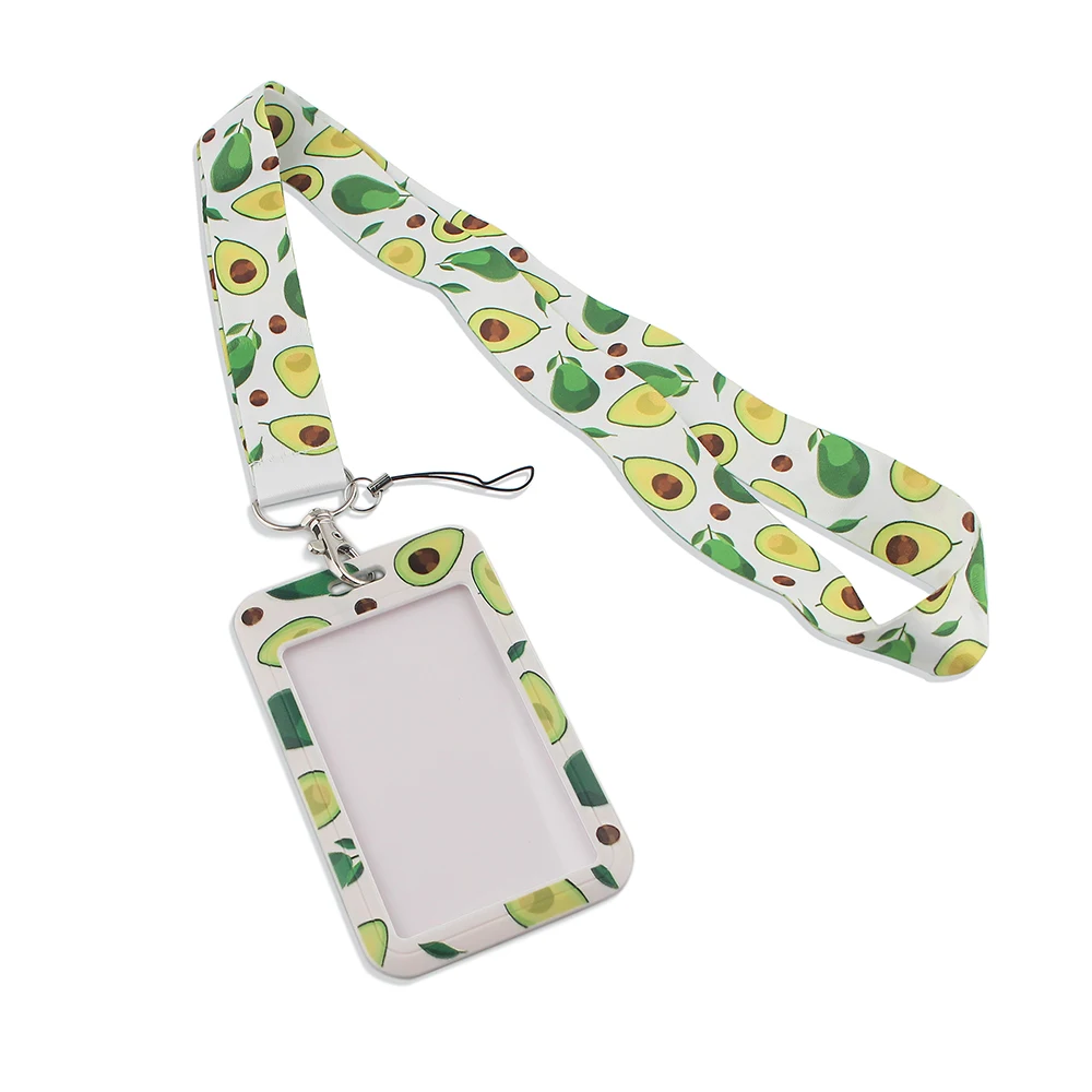 

BG779 Fruit Keychain Cartoon Avocado Lanyard Buttons Phone Holder Funny Neck Strap Keyring DIY Hanging Rope